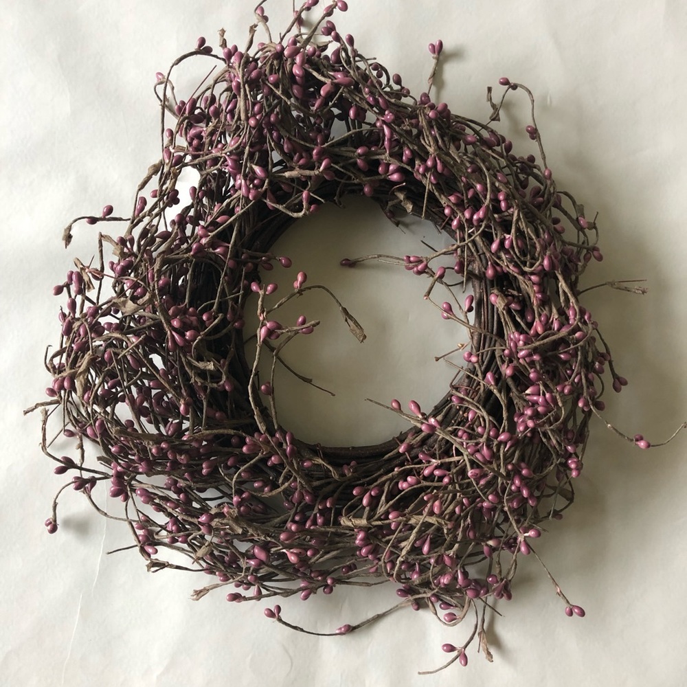 Primitive Berry Wreath Home Decor- Pink